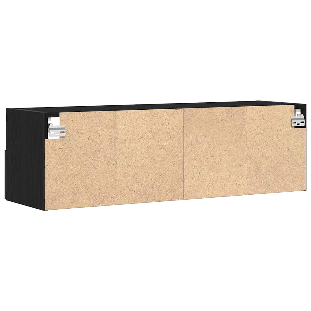 TV zidni ormar Zidne 2 pcs Crni hrast 100 x 30 x 30 cm