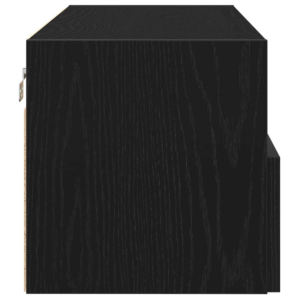 TV zidni ormar Zidne 2 pcs Crni hrast 100 x 30 x 30 cm
