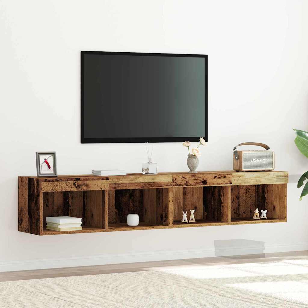 Set TV komoda s LED svjetlima 2 pcs Staro drvo 80 x 30 x 30 cm