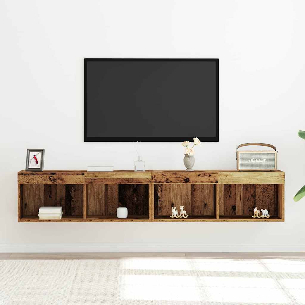 Set TV komoda s LED svjetlima 2 pcs Staro drvo 80 x 30 x 30 cm