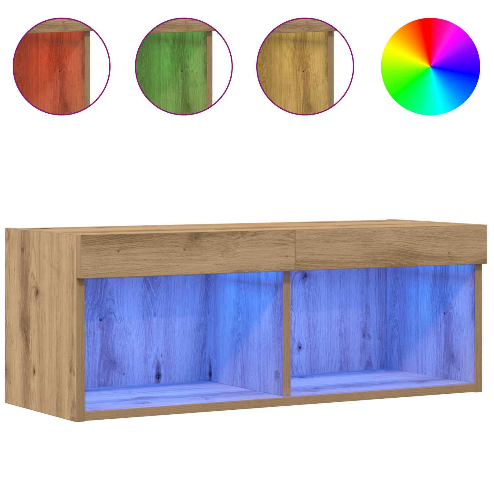 Set TV komoda hrast artisan 80 x 30 x 30 cm Konstruirano drvo