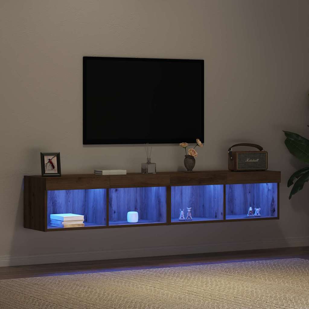 Set TV komoda Zidne 2 pcs Umjetnički hrast 80 x 30 x 30 cm