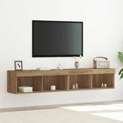 Set TV komoda Zidne 2 pcs Umjetnički hrast 80 x 30 x 30 cm