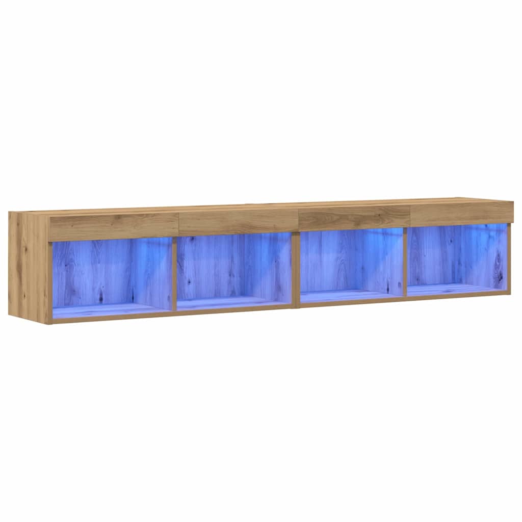 Set TV komoda Zidne 2 pcs Umjetnički hrast 80 x 30 x 30 cm