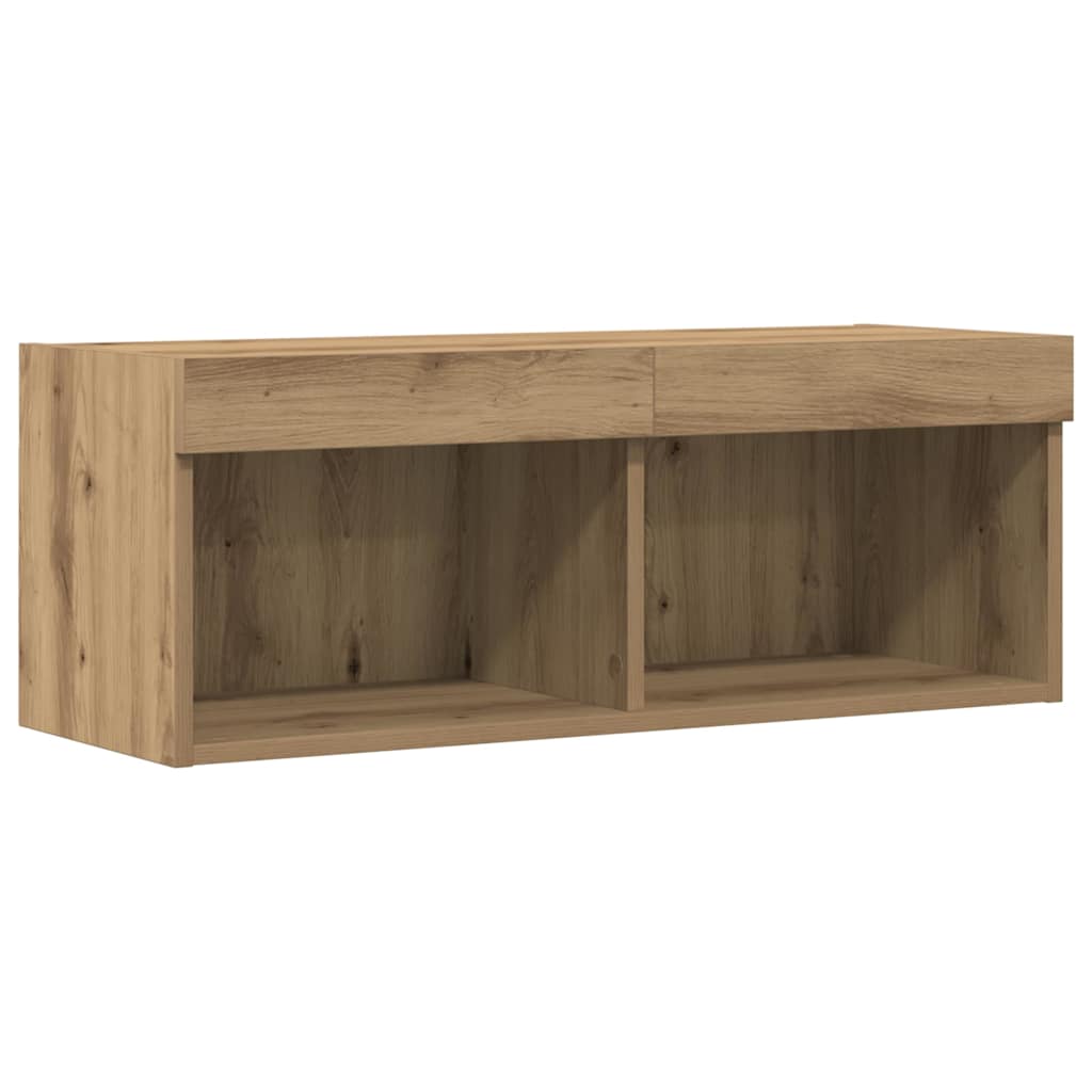 Set TV komoda Zidne 2 pcs Umjetnički hrast 80 x 30 x 30 cm
