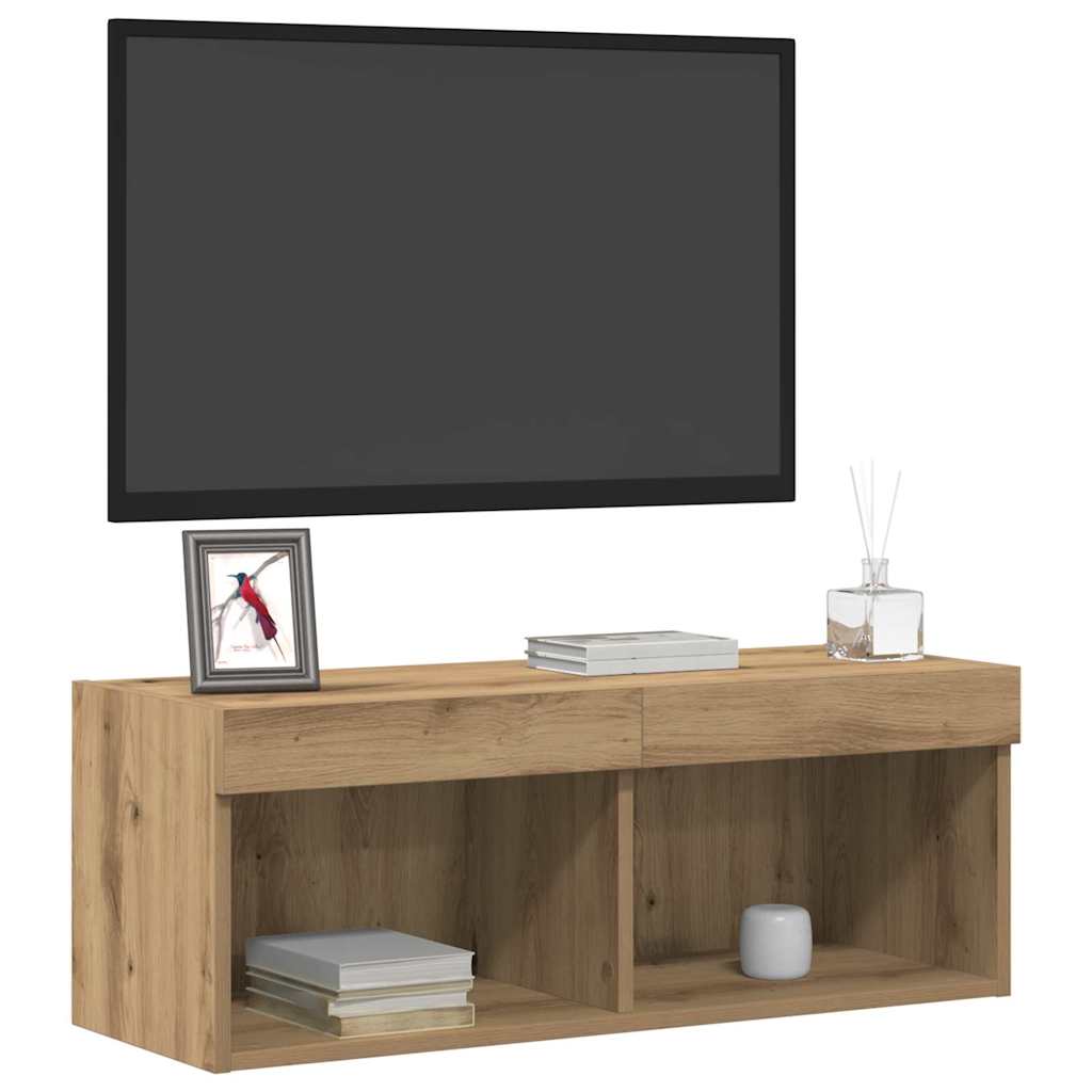 Set TV komoda Zidne 2 pcs Umjetnički hrast 80 x 30 x 30 cm
