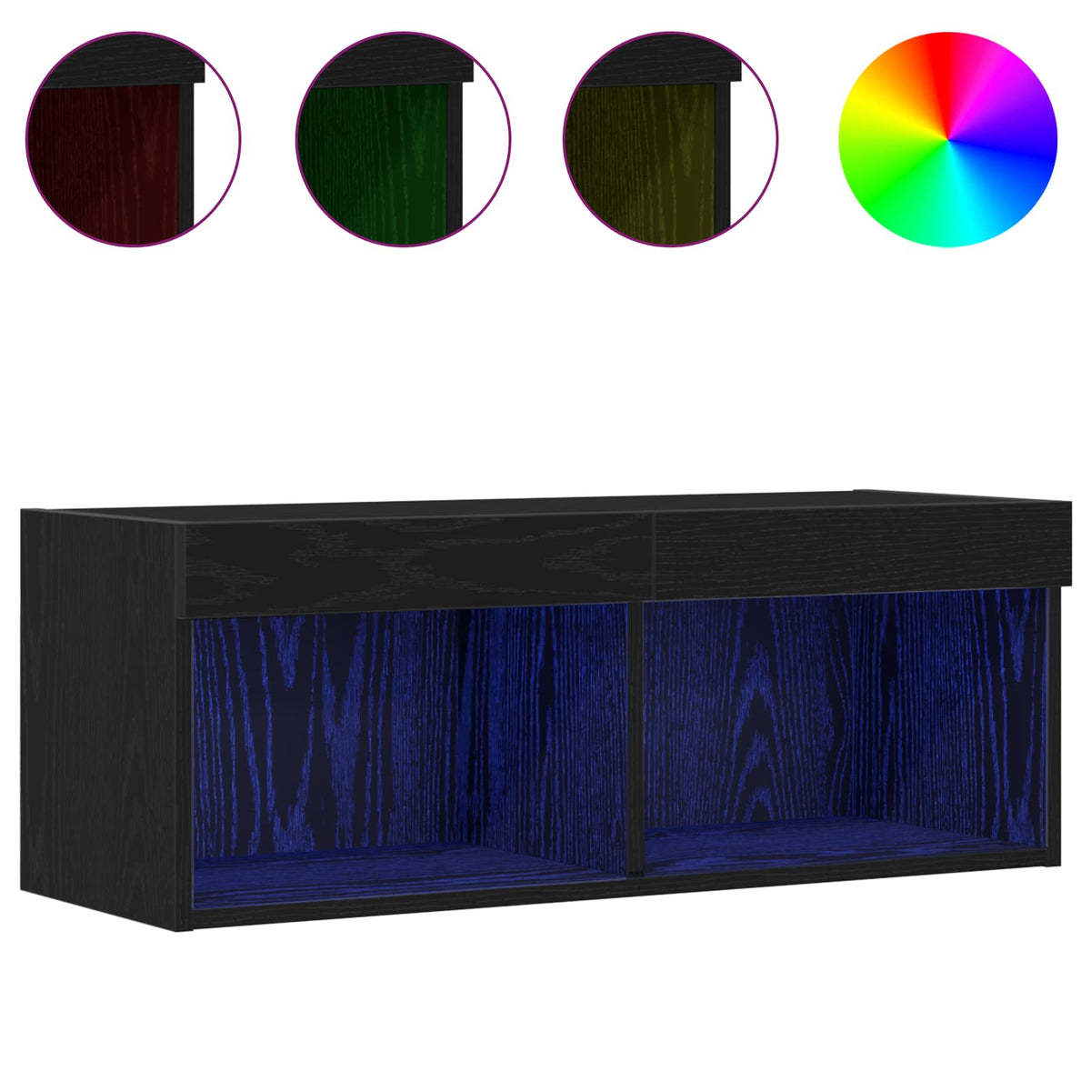 Set TV komoda Crni hrast 80 x 30 x 30 cm Konstruirano drvo