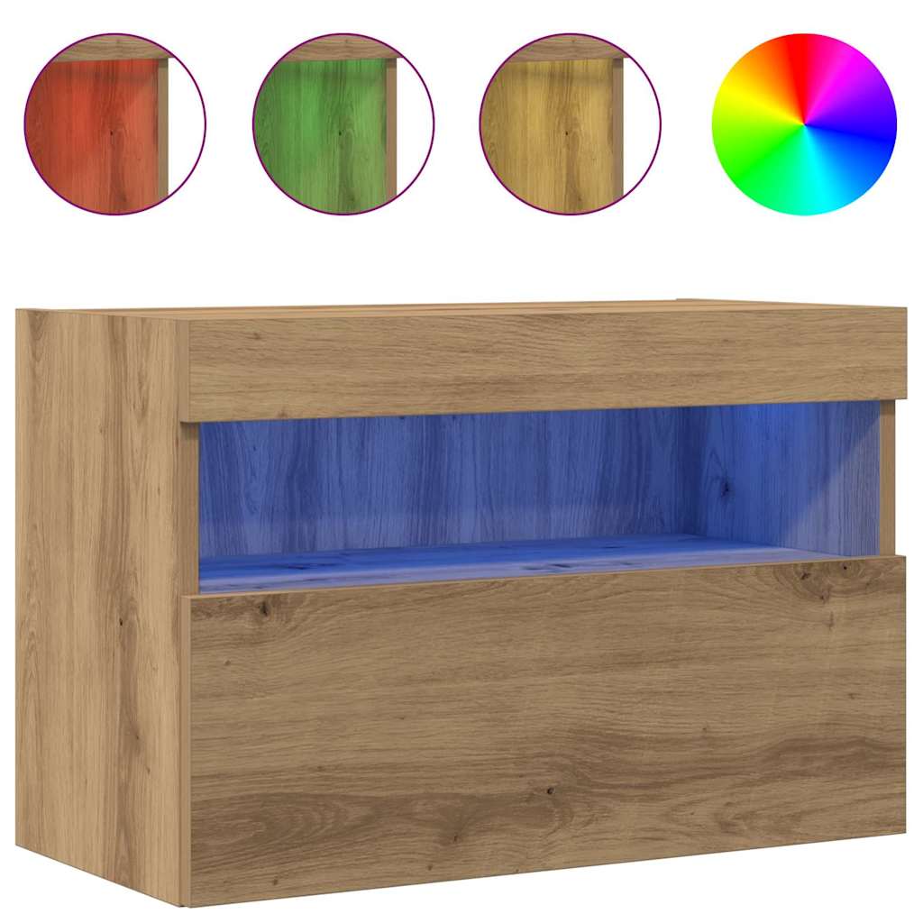 TV zidni ormar Zidne 2 pcs hrast artisan 60 x 30 x 40 cm