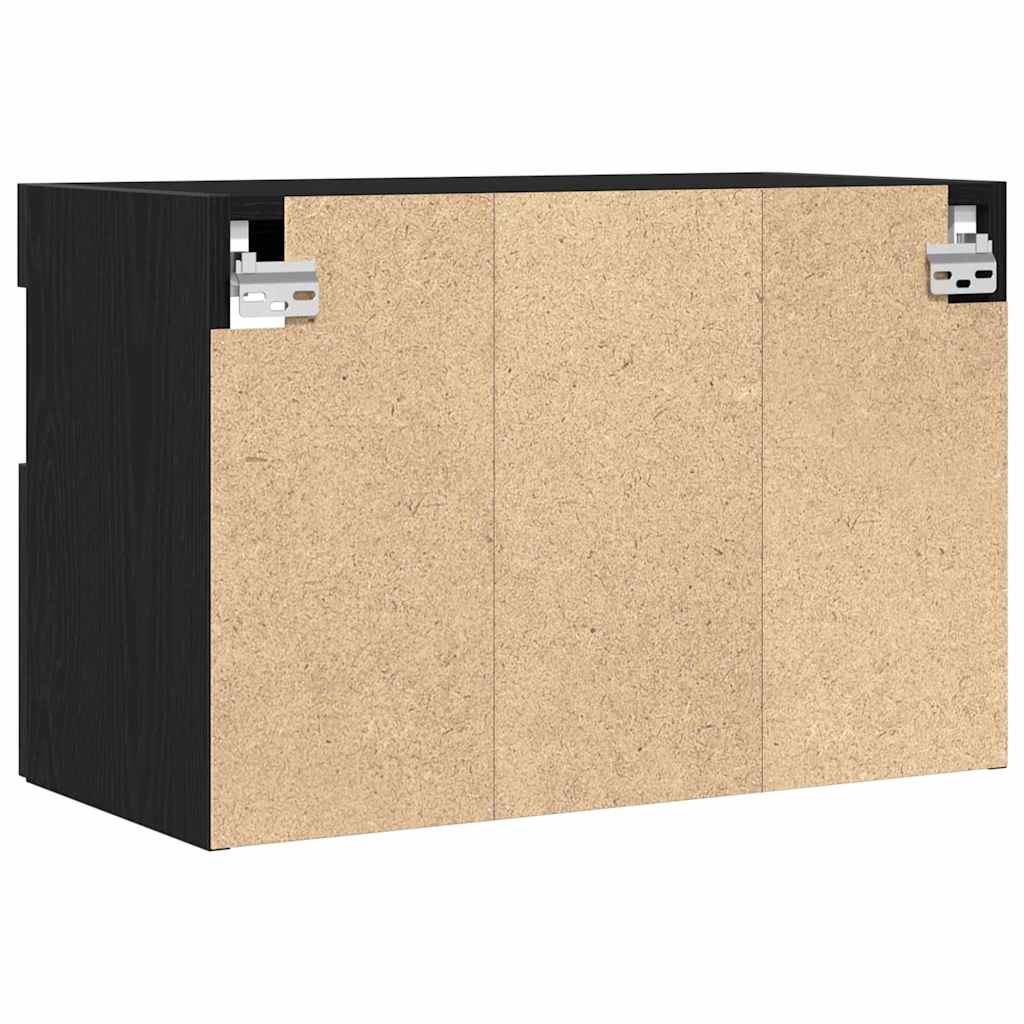 TV zidni ormar s LED svjetlima 2 pcs Crni hrast 60 x 30 x 40 cm