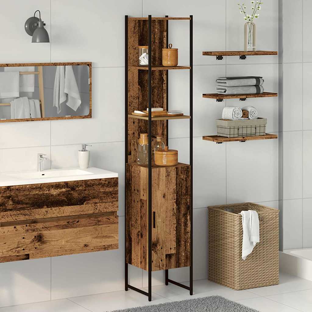Kupaonski ormar Staro drvo 33 x 33 x 185,5 cm Konstruirano drvo