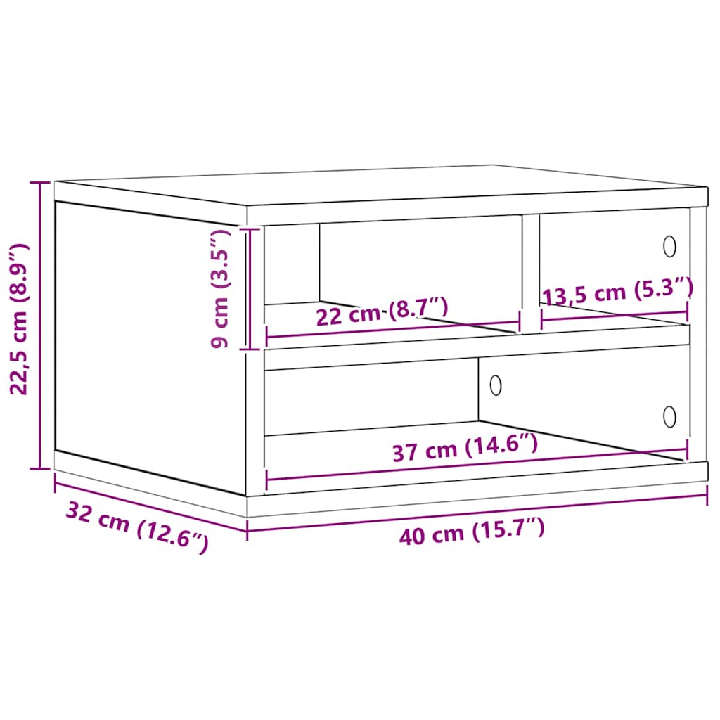 Držač za printer Staro drvo 40 x 32 x 22,5 cm Konstruirano drvo