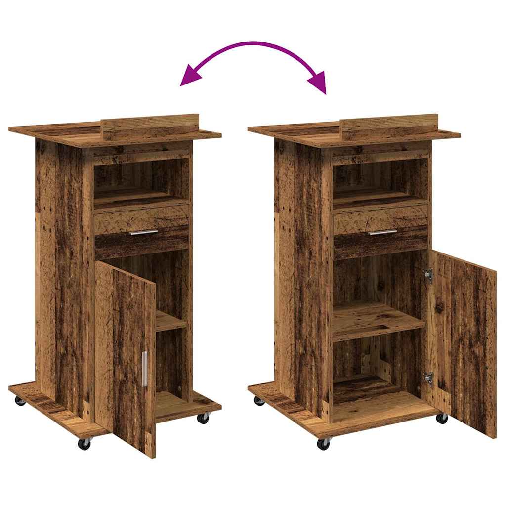 Podij s ladicama Staro drvo 55 x 55 x 107 cm Konstruirano drvo