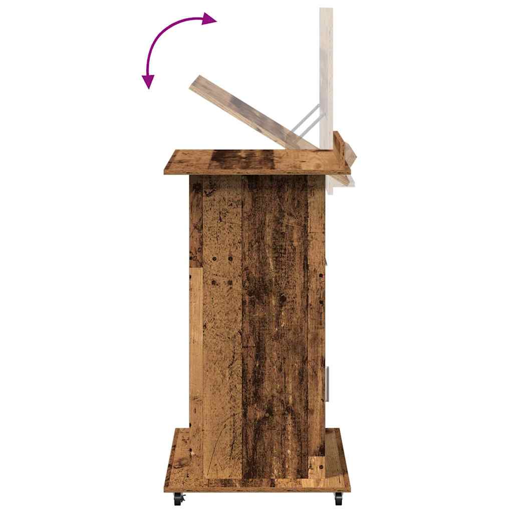 Podij s ladicama Staro drvo 55 x 55 x 107 cm Konstruirano drvo