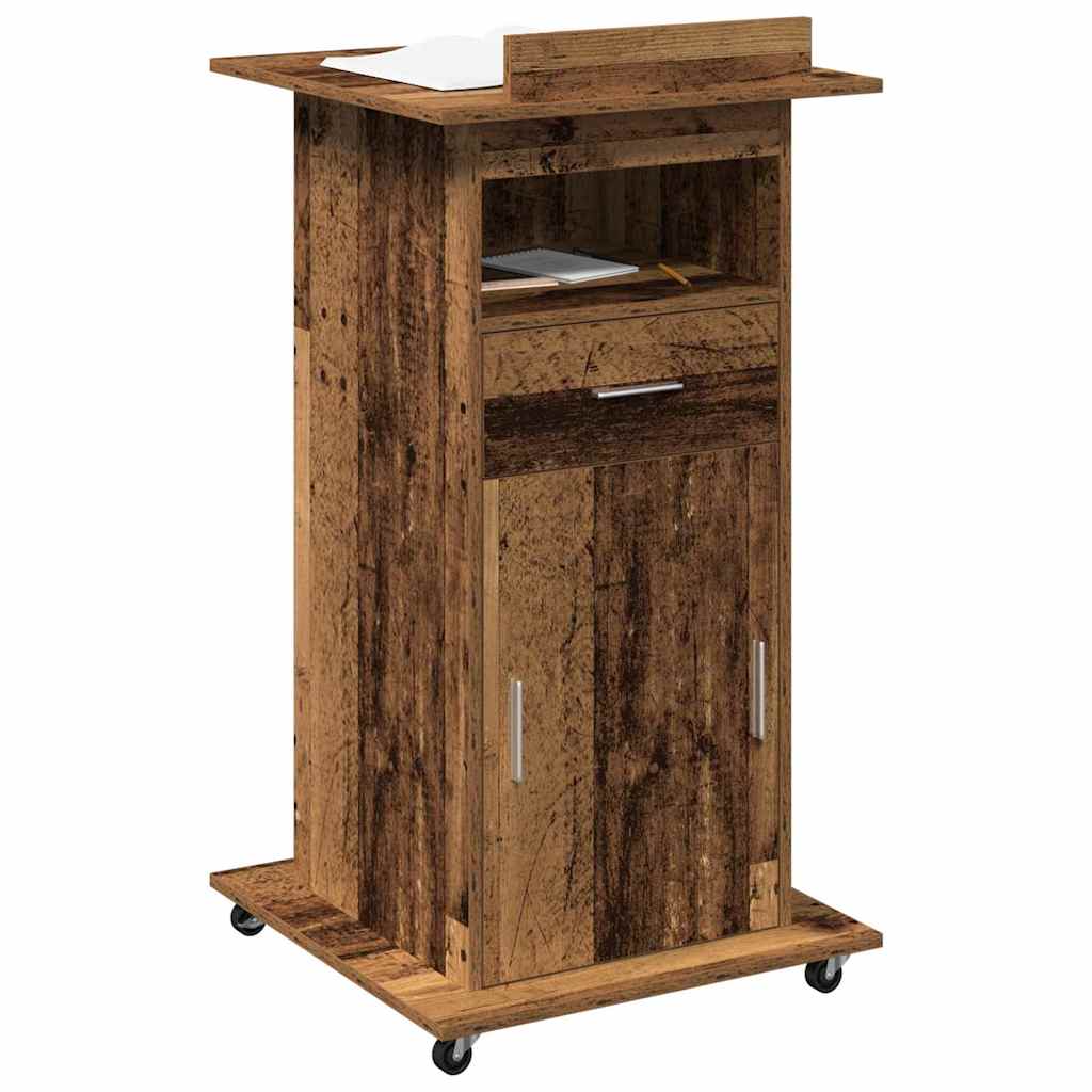 Podij s ladicama Staro drvo 55 x 55 x 107 cm Konstruirano drvo