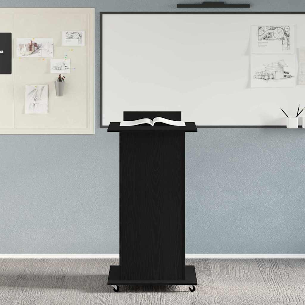 Podij s ladicama Crni hrast 55 x 55 x 107 cm Konstruirano drvo