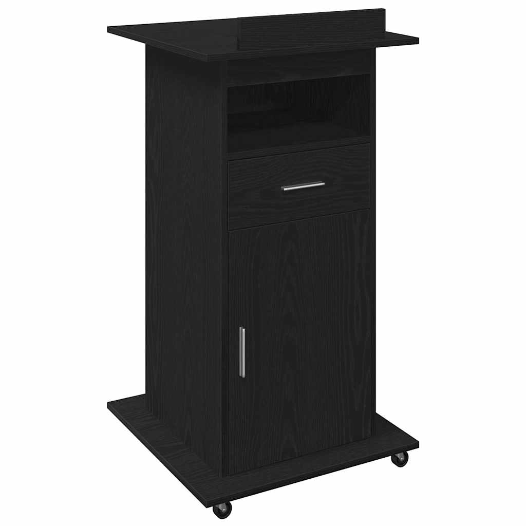 Podij s ladicama Crni hrast 55 x 55 x 107 cm Konstruirano drvo