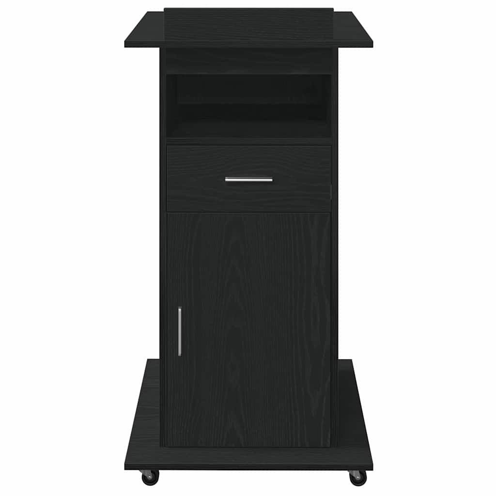Podij s ladicama Crni hrast 55 x 55 x 107 cm Konstruirano drvo