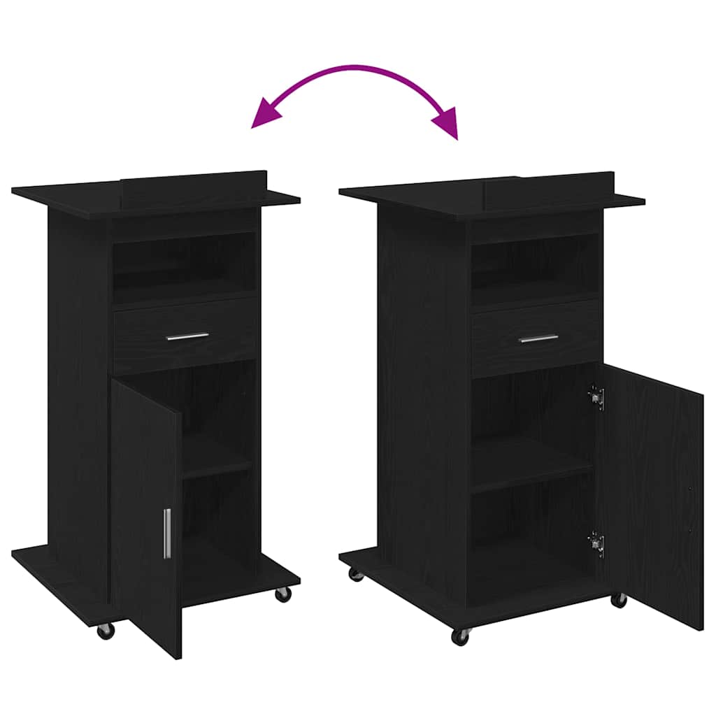 Podij s ladicama Crni hrast 55 x 55 x 107 cm Konstruirano drvo