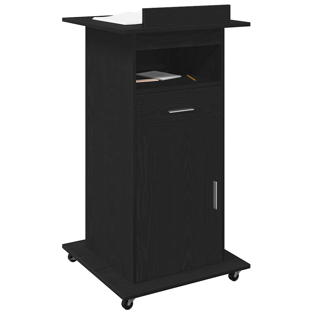Podij s ladicama Crni hrast 55 x 55 x 107 cm Konstruirano drvo