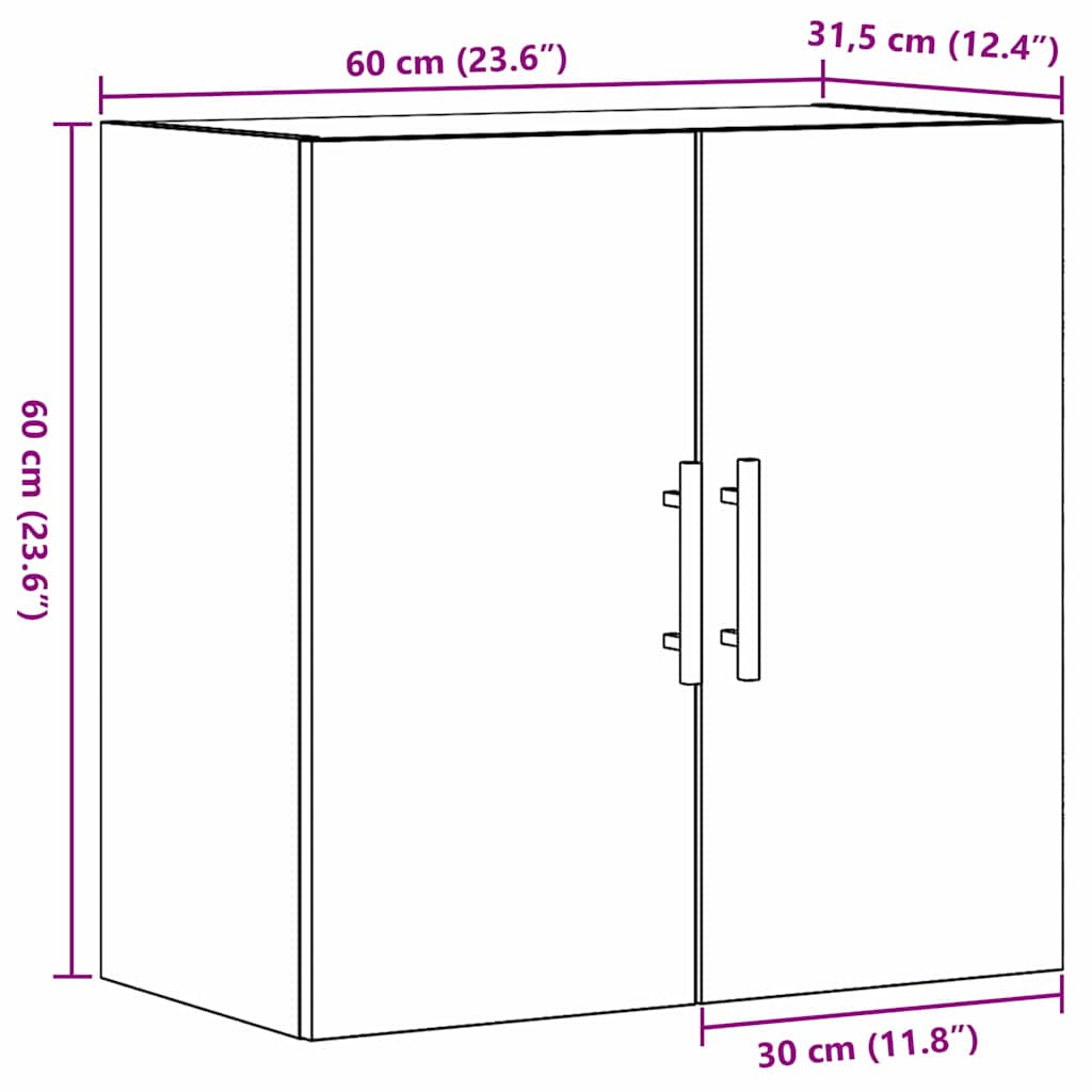 Ormar za Zid Staro drvo 60 x 31,5 x 60 cm Konstruirano drvo
