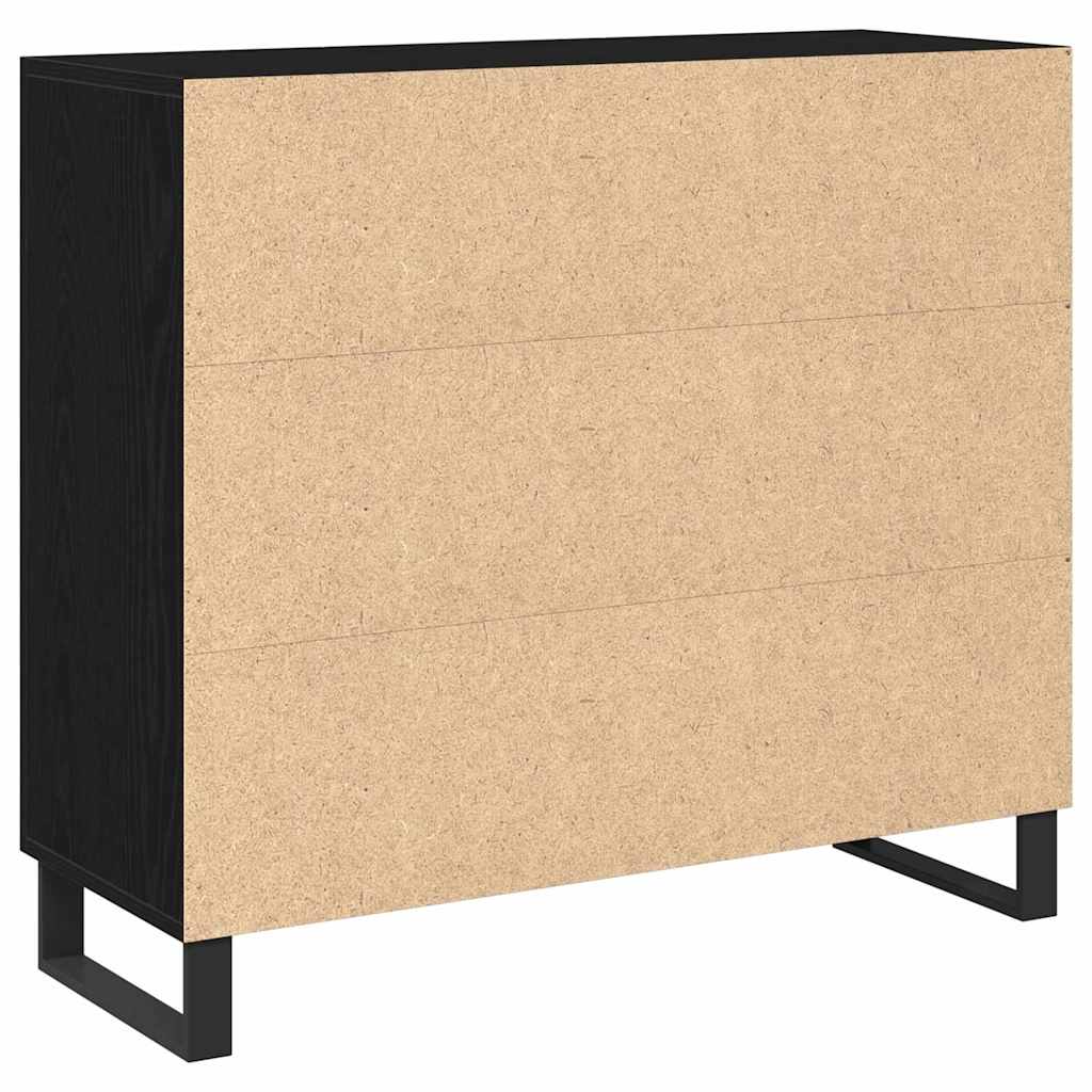 Kreveta Crni hrast 90 x 34 x 80 cm Konstruirano drvo