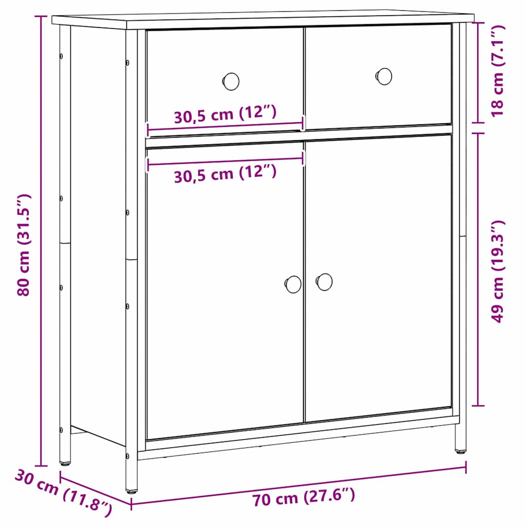 Kreveta s ladicama Crni hrast 70 x 30 x 80 cm Konstruirano drvo