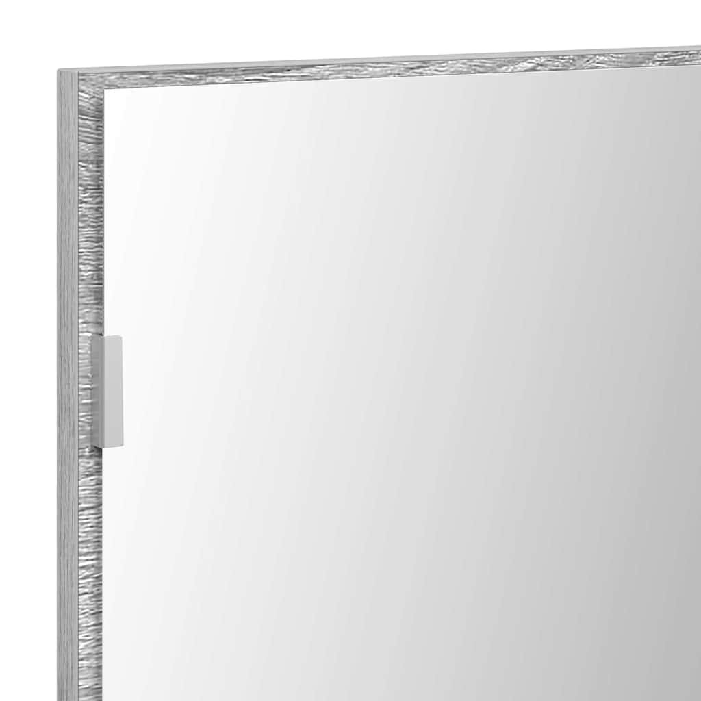 Ogledalo Zidne Siva sonoma 80 x 37 cm Staklo i inženjerski drvo