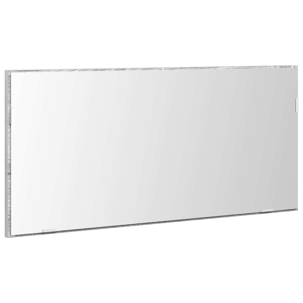 Ogledalo Zidne Siva sonoma 80 x 37 cm Staklo i inženjerski drvo