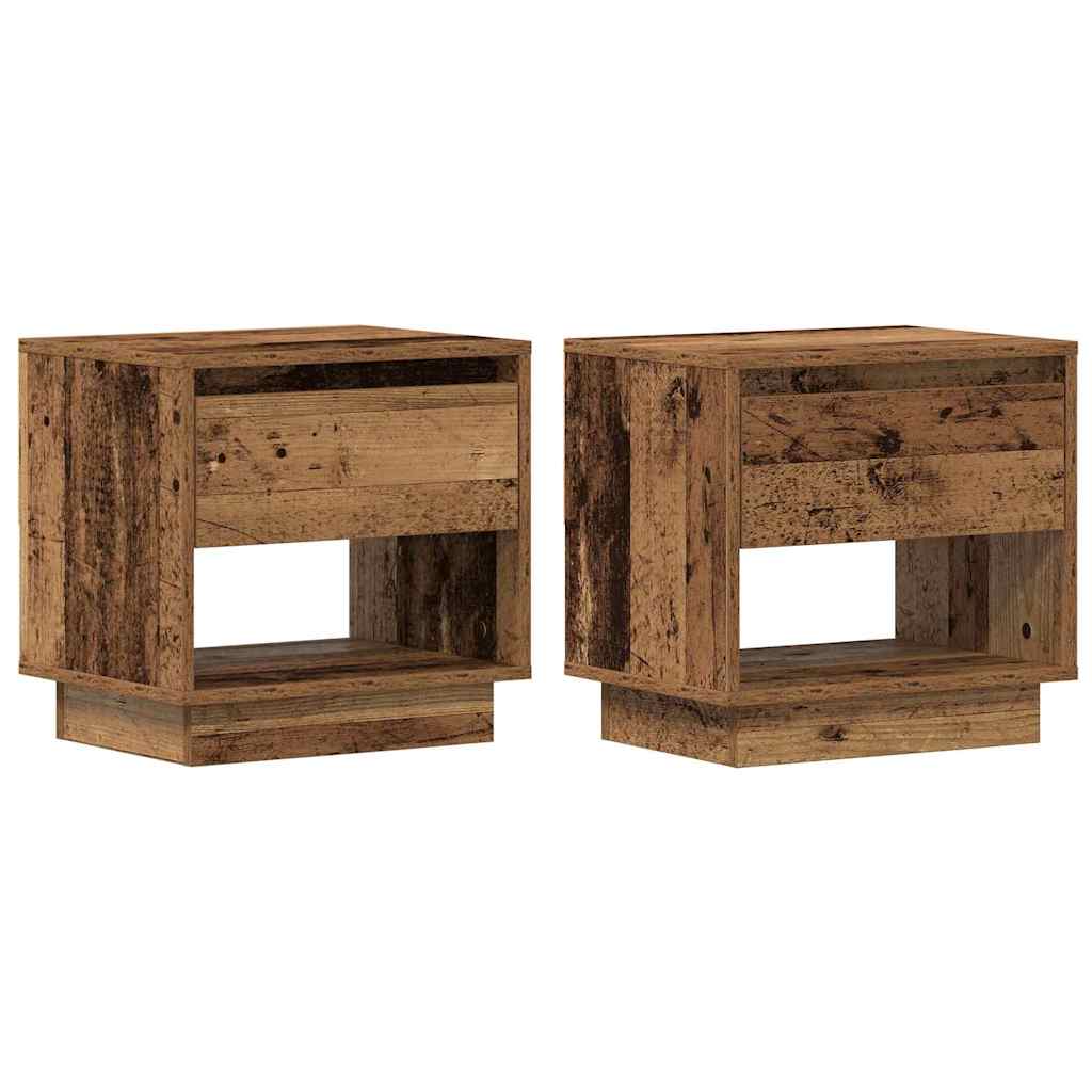 Noćni ormarić s ladicama 2 pcs Staro drvo 45 x 34 x 44 cm