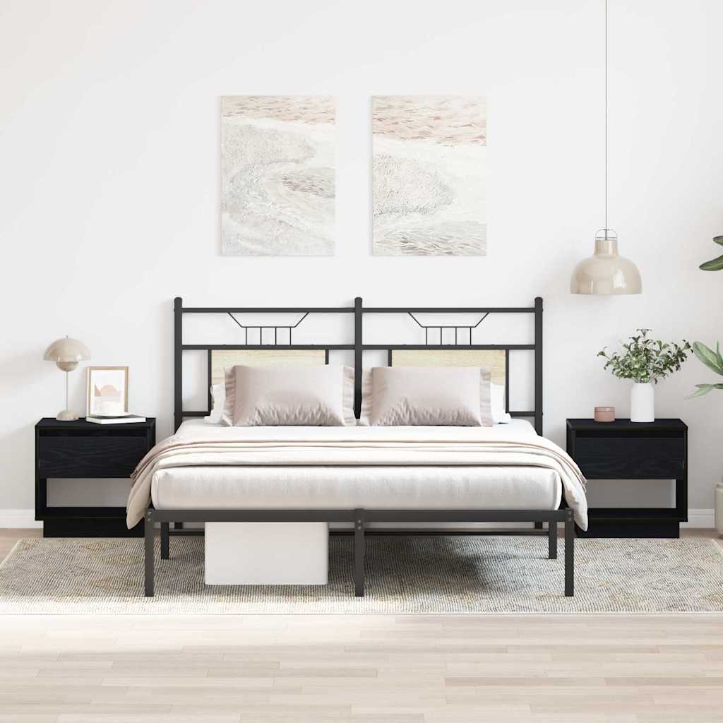 Noćni ormarić s ladicama 2 pcs Crni hrast 45 x 34 x 44 cm