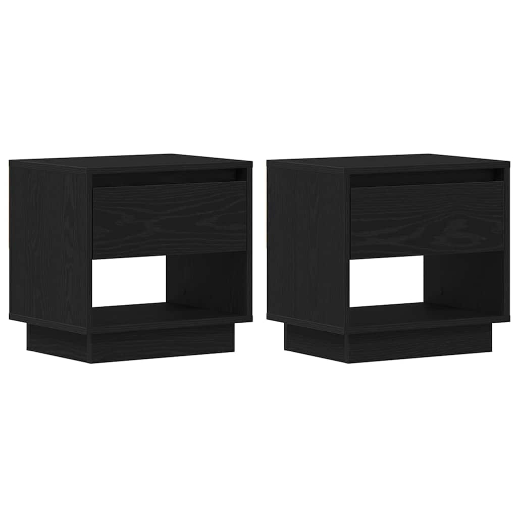 Noćni ormarić s ladicama 2 pcs Crni hrast 45 x 34 x 44 cm