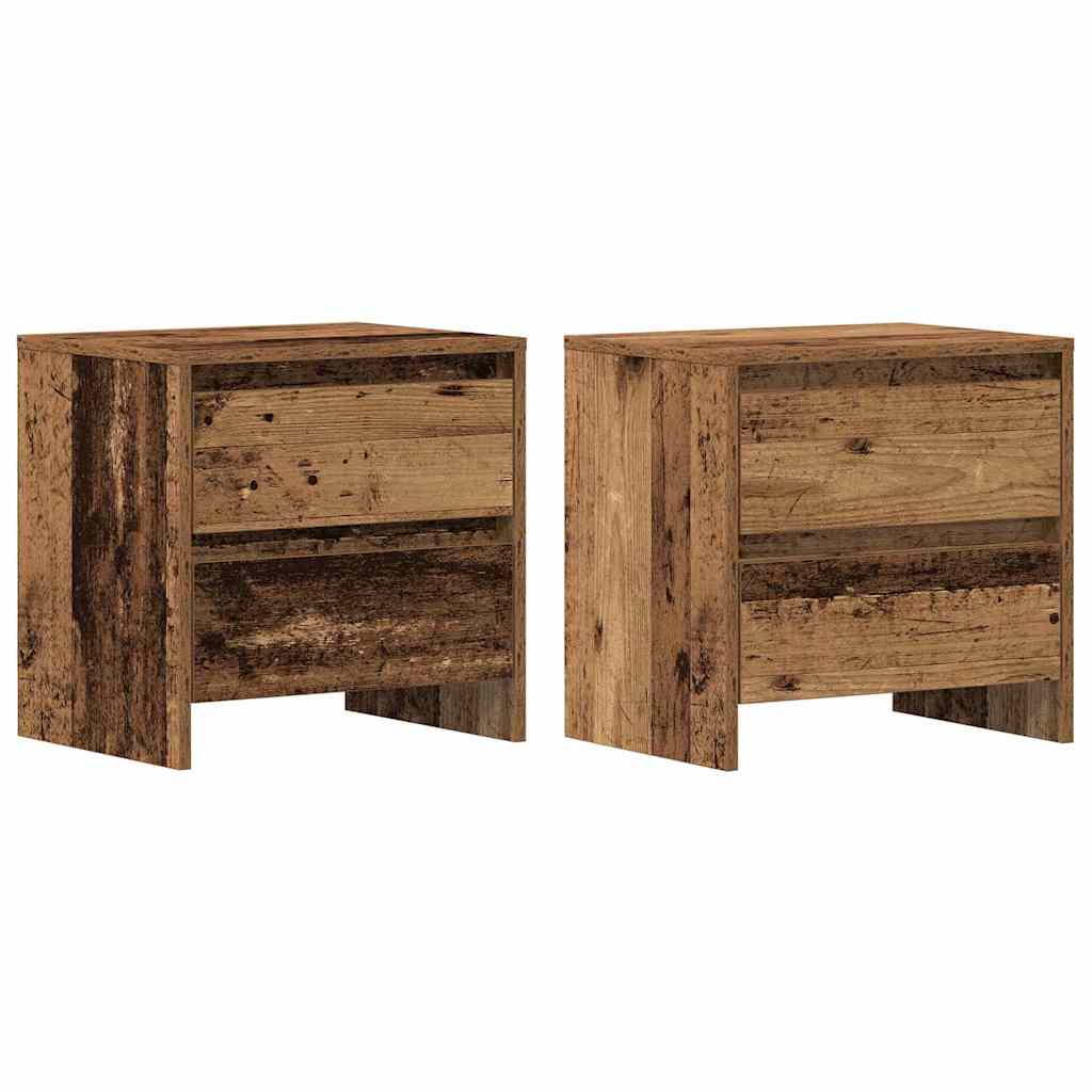 Noćni ormar s ladicama 2 pcs Staro drvo 45 x 34 x 44,5 cm