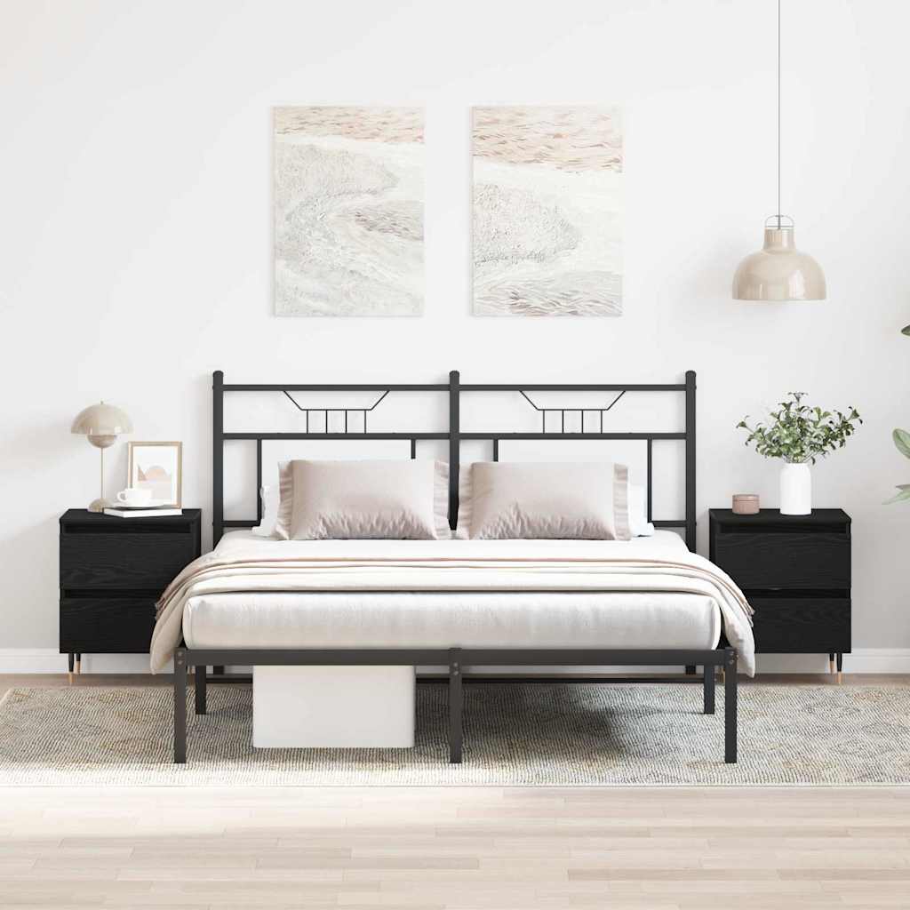 Noćni ormar 2 pcs Crni hrast 40 x 35 x 50 cm Konstruirano drvo