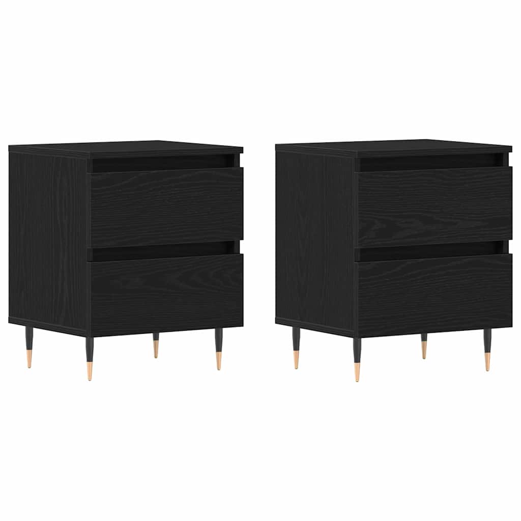 Noćni ormar 2 pcs Crni hrast 40 x 35 x 50 cm Konstruirano drvo
