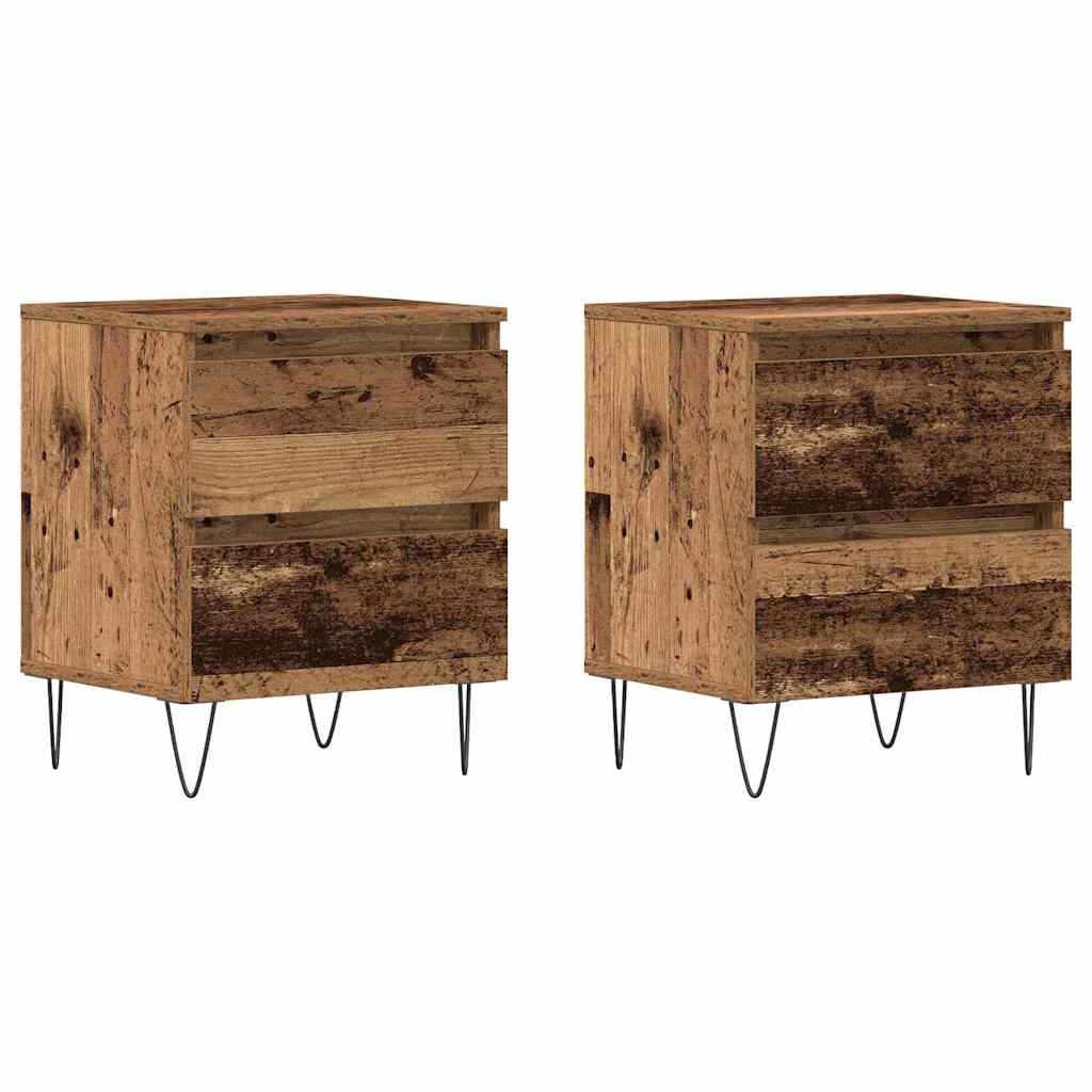 Noćni ormar 2 pcs Staro drvo 40 x 35 x 50 cm Konstruirano drvo