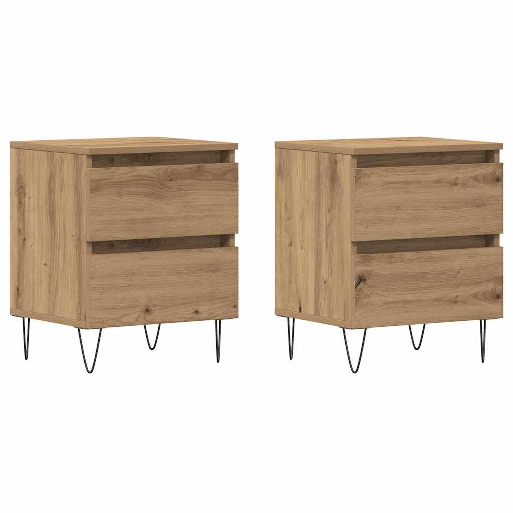 Noćni ormar s ladicama 2 pcs hrast artisan 40 x 35 x 50 cm