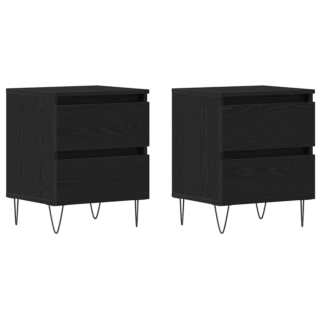 Noćni ormar 2 pcs Crni hrast 40 x 35 x 50 cm Konstruirano drvo