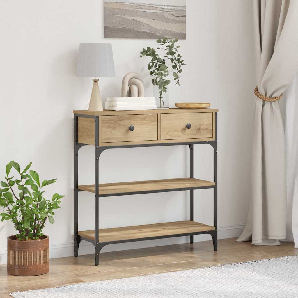 Konzolna stolica s ladicama Umjetnički hrast 72,5 x 25 x 75 cm