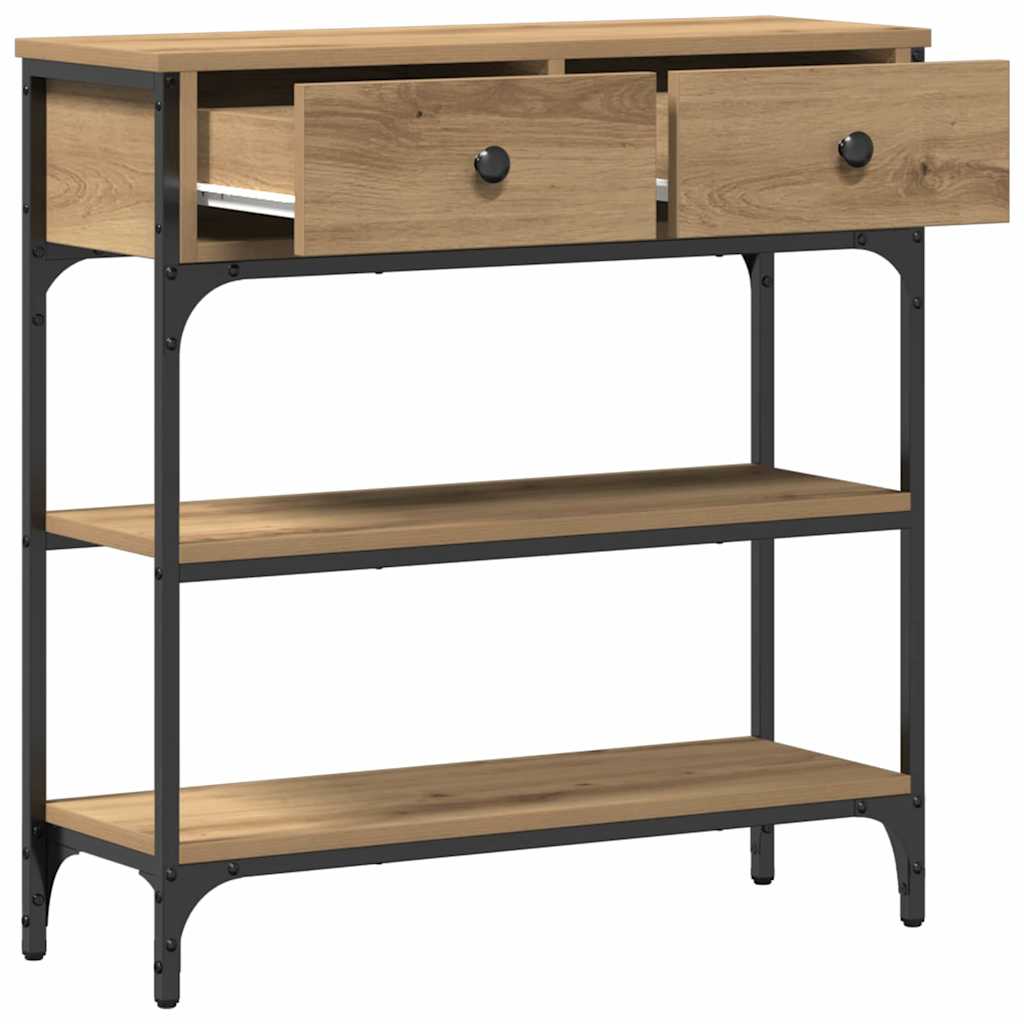 Konzolna stolica s ladicama Umjetnički hrast 72,5 x 25 x 75 cm