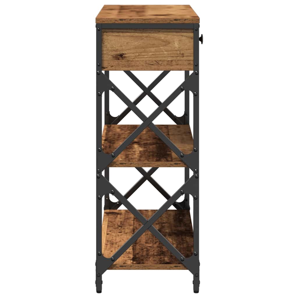 Konzolna stolica s ladicama Staro drvo 75 x 28 x 75 cm
