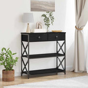 Konzolna stolica s ladicama Crni hrast 75 x 28 x 75 cm