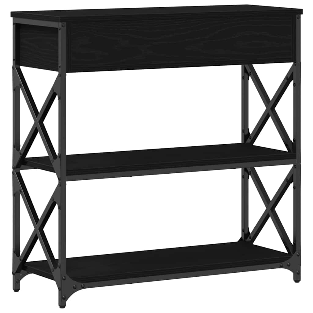 Konzolna stolica s ladicama Crni hrast 75 x 28 x 75 cm