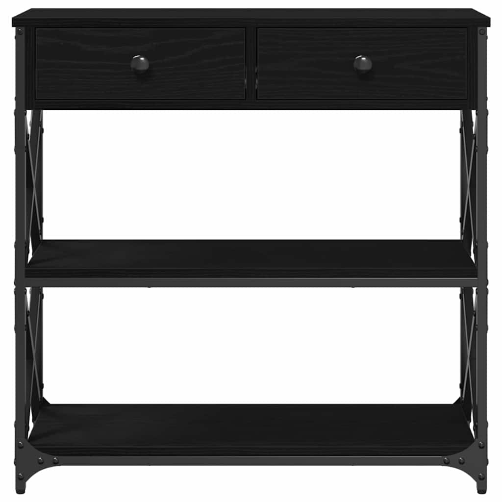 Konzolna stolica s ladicama Crni hrast 75 x 28 x 75 cm