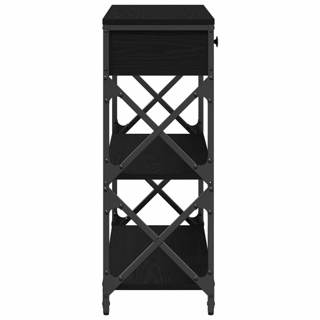 Konzolna stolica s ladicama Crni hrast 75 x 28 x 75 cm