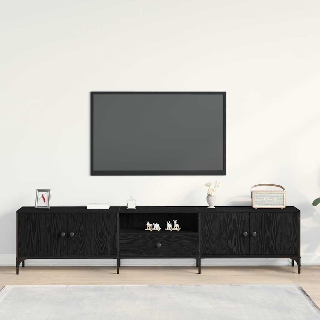 TV ormar Crni hrast 200 x 25 x 44 cm Konstruirano drvo