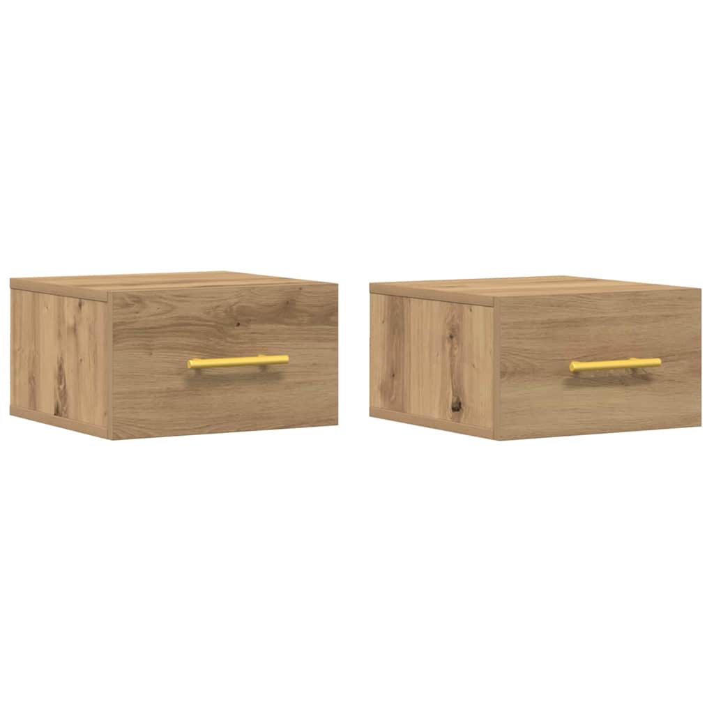 Noćni ormar Zidne 2 pcs Umjetnički hrast 35 x 35 x 20 cm