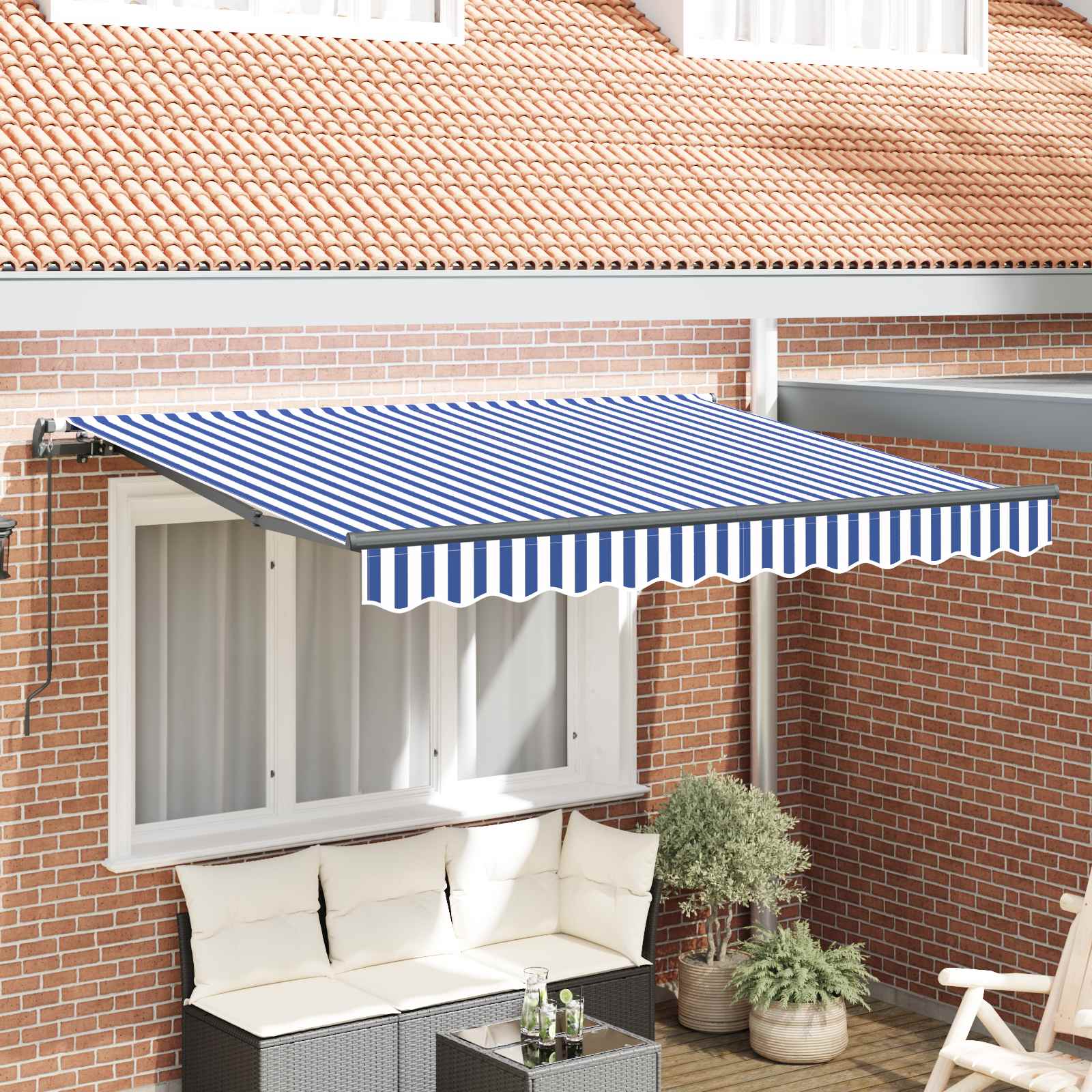 Skrovita tenda Plava 250 x 200 cm tkanina