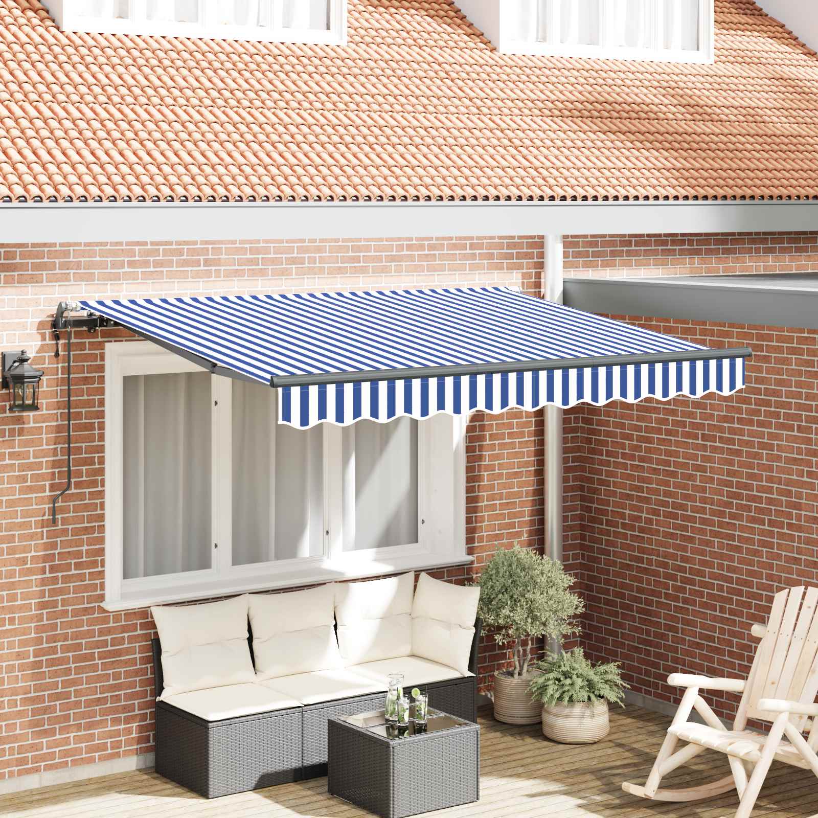 Skrovita tenda Plava 250 x 200 cm tkanina