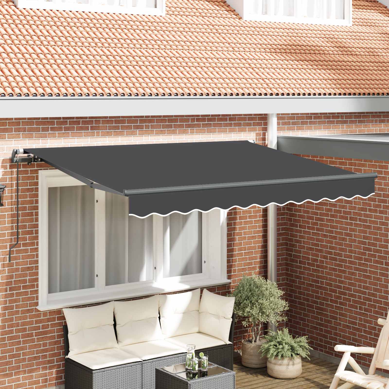 Skrovita tenda Antracit 250 x 200 cm tkanina