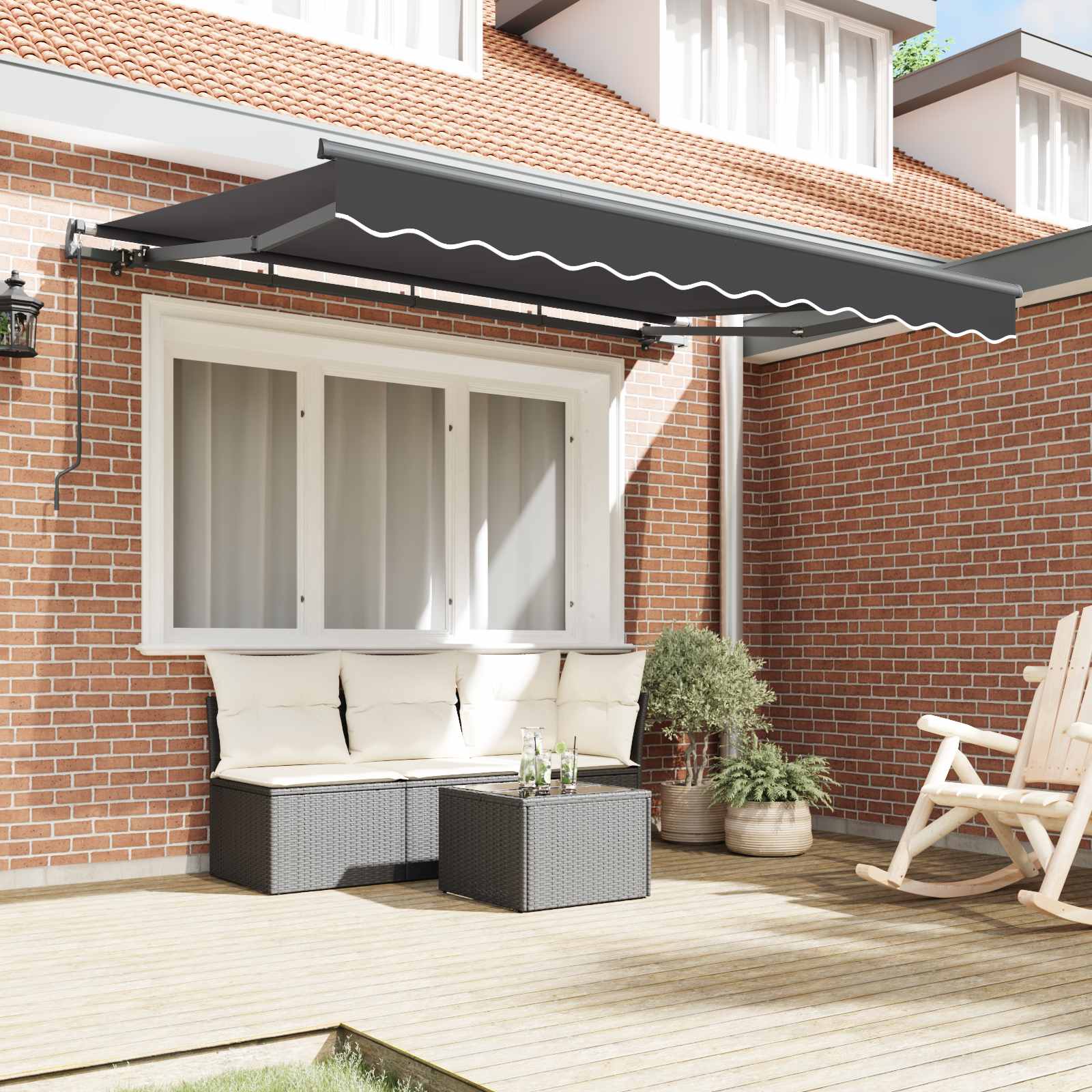 Skrovita tenda Antracit 250 x 200 cm tkanina